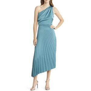Sam Edelman Teal One-Shoulder Midi Dress